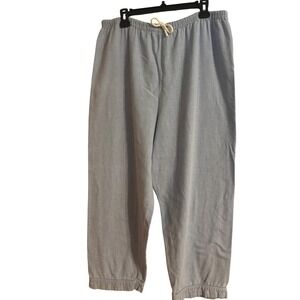 Parisian Intimates Pajama Pants Women Large Blue Cotton Wide Leg Good